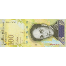 (440) Venezuela P100a - 100 Bolivares Year 2017 (07.09.2017)